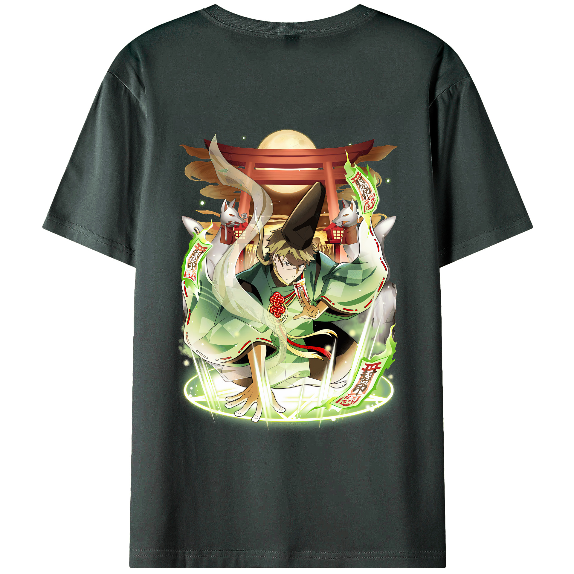 （画像用） 文豪ストレイドッグス Bungo Stray Dogs 綿100％ メンズ半袖Tシャツ（バックプリント） 通気性